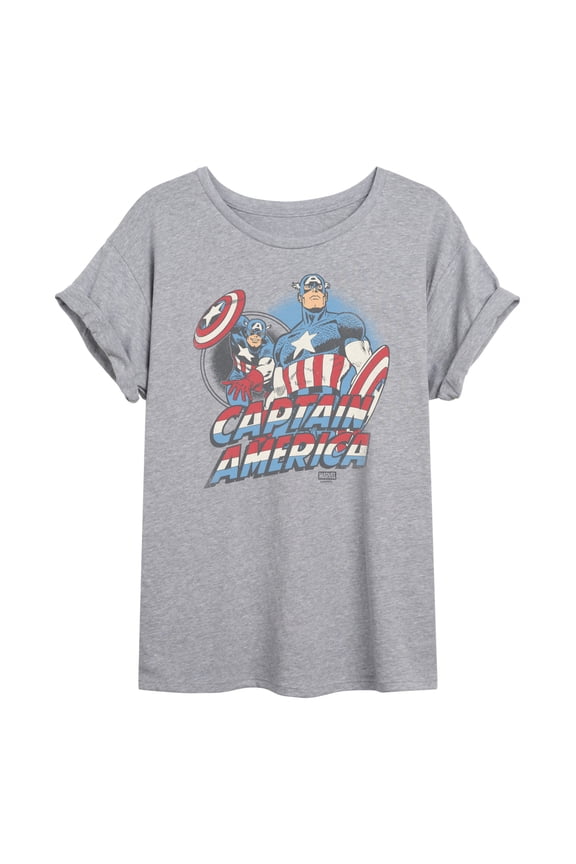 - Captain America Pastel Super Hero - Women's Oversized Graphic T-Shirt