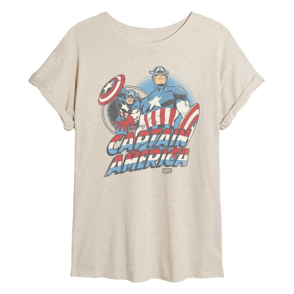 Marvel - Captain America Pastel Super Hero - Women's Oversized Graphic T-Shirt