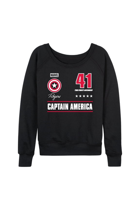 - Captain America Portrait Jersey - Women's French Terry Long Sleeve Pullover