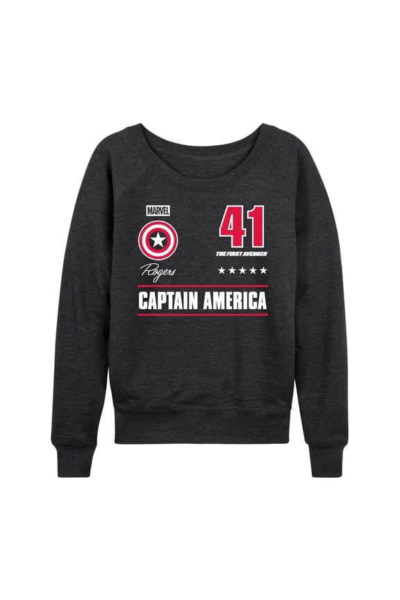 - Captain America Portrait Jersey - Women's French Terry Long Sleeve Pullover