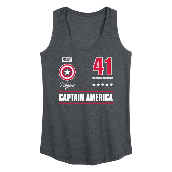 Marvel - Captain America Portrait Jersey - Women's Racerback Sleeveless Tank