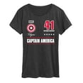 thumbnail image 1 of Marvel - Captain America Portrait Jersey - Women's Short Sleeve Graphic T-Shirt, 1 of 4