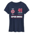 thumbnail image 1 of Marvel - Captain America Portrait Jersey - Women's Short Sleeve Graphic T-Shirt, 1 of 4