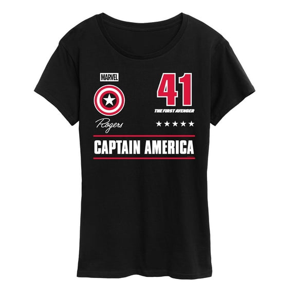 Marvel - Captain America Portrait Jersey - Women's Short Sleeve Graphic T-Shirt