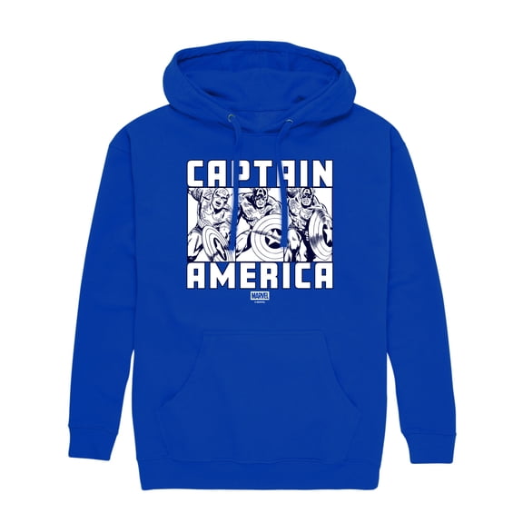 Marvel - Captain America Portrait - Men's Long Sleeve Fleece Pullover Hoodie