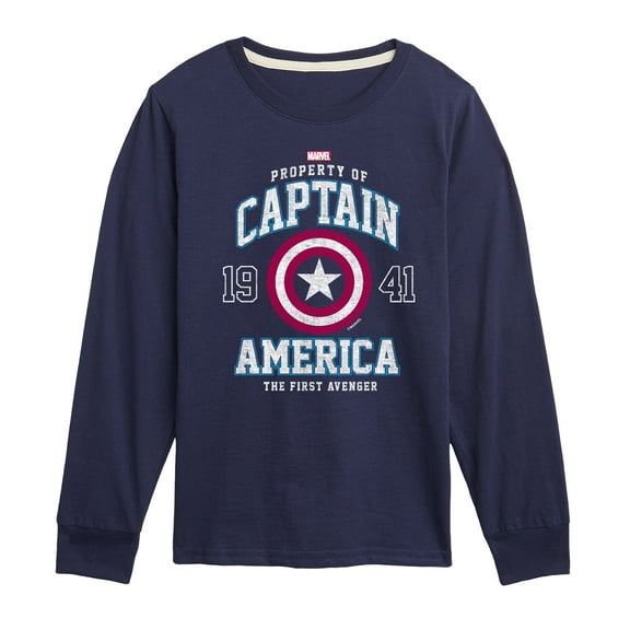 Marvel Captain America - Property - Toddler and Youth Long Sleeve Graphic T-shirt