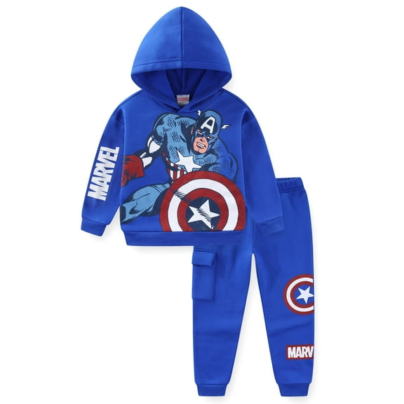 Marvel Captain America Pullover Hoodie and Pants Set (Boys), 2 Piece Set, Sizes 3T-10