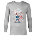 thumbnail image 1 of Marvel Captain America Red, White & Awesome 4th of July - Long Sleeve T-Shirt for Men - Customized-Athletic Heather, 1 of 5