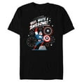 thumbnail image 1 of Marvel Captain America Red, White & Awesome 4th of July - Short Sleeve Blended T-Shirt for Adults - Customized-Black, 1 of 5