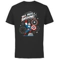 thumbnail image 1 of Marvel Captain America Red, White & Awesome 4th of July - Short Sleeve Cotton T-Shirt for Adults - Customized-Black, 1 of 5