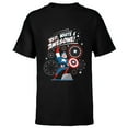 thumbnail image 1 of Marvel Captain America Red, White & Awesome 4th of July - Short Sleeve T-Shirt for Kids - Customized-Black, 1 of 5