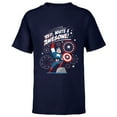 thumbnail image 1 of Marvel Captain America Red, White & Awesome 4th of July - Short Sleeve T-Shirt for Kids - Customized-Navy, 1 of 5