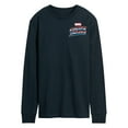 thumbnail image 1 of Marvel Captain America - Retro Distressed Flag Pose - Men's Long Sleeve Graphic Tee, 1 of 5