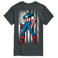 thumbnail image 1 of Marvel Captain America - Retro Distressed Flag Pose - Men's Short Sleeve Graphic Tee, 1 of 4
