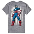 thumbnail image 1 of Marvel Captain America - Retro Distressed Flag Pose - Men's Short Sleeve Graphic Tee, 1 of 4