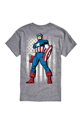 Captain America - Retro Distressed Flag Pose - Men's Short Sleeve Graphic Tee