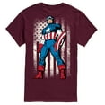 thumbnail image 1 of Marvel Captain America - Retro Distressed Flag Pose - Men's Short Sleeve Graphic Tee, 1 of 4