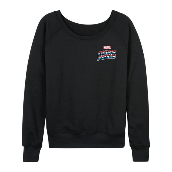 Marvel Captain America - Retro Distressed Flag - Women's French Terry Pullover Long Sleeve Shirt