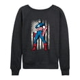 thumbnail image 1 of Marvel Captain America - Retro Distressed Flag - Women's French Terry Pullover Sweatshirt, 1 of 5