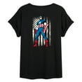 thumbnail image 1 of Marvel Captain America - Retro Distressed Flag - Women's Oversized Graphic T-Shirt, 1 of 4