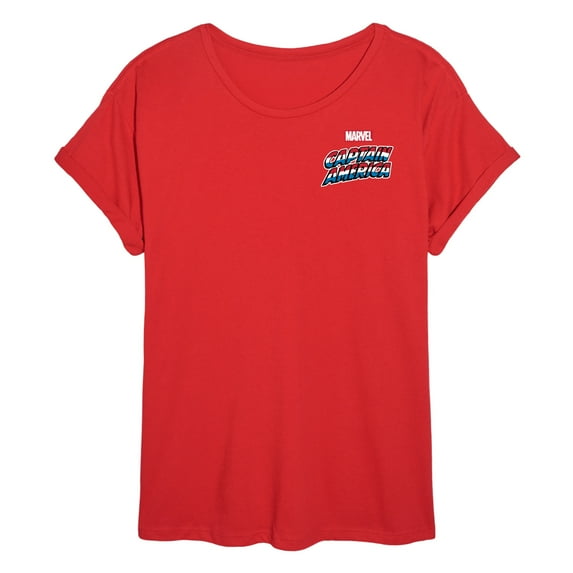 Marvel Captain America - Retro Distressed Flag - Women's Oversized Graphic T-Shirt