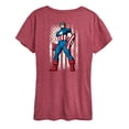 thumbnail image 1 of Marvel Captain America - Retro Distressed Flag - Women's Short Sleeve Graphic T-Shirt, 1 of 5