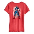 thumbnail image 1 of Marvel Captain America - Retro Distressed Flag - Women's Short Sleeve Graphic T-Shirt, 1 of 5