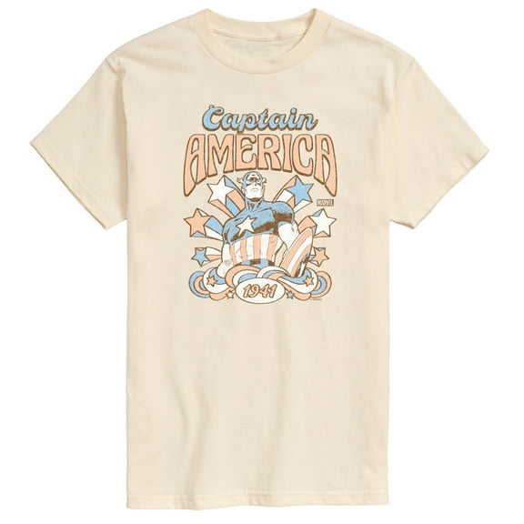 Marvel Captain America - Retro Stars And Stripes - Men's Short Sleeve Graphic Tee