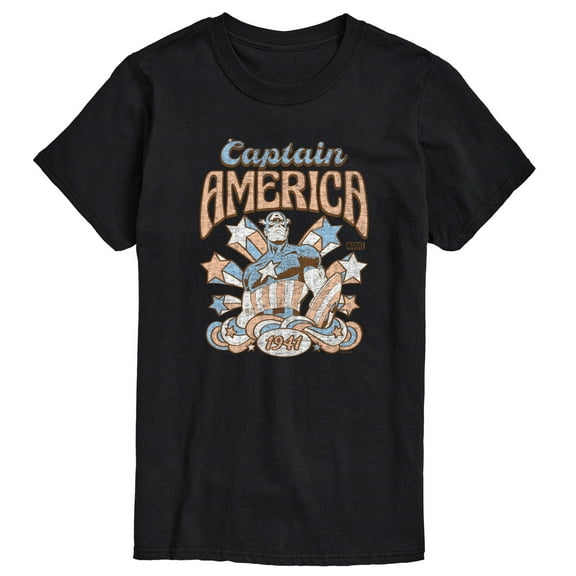 Marvel Captain America - Retro Stars And Stripes - Men's Short Sleeve Graphic Tee