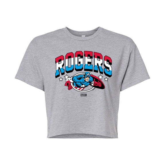 Marvel Captain America - Rogers - Juniors Cropped Graphic T-Shirt
