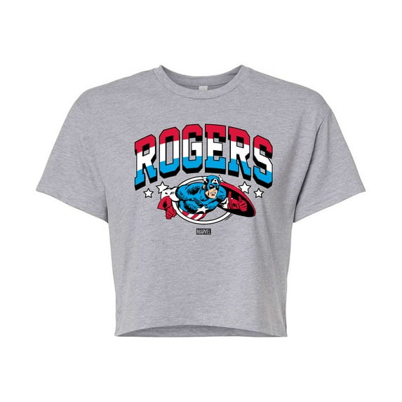 Marvel Captain America - Rogers - Juniors Cropped Graphic T-Shirt