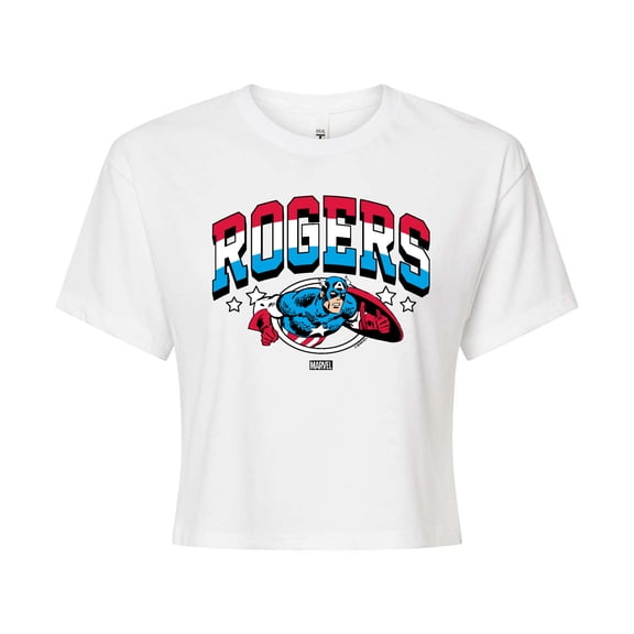 Marvel Captain America - Rogers - Juniors Cropped Graphic T-Shirt