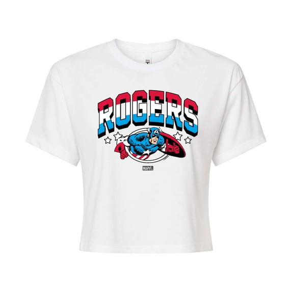 Marvel Captain America - Rogers - Juniors Cropped Graphic T-Shirt
