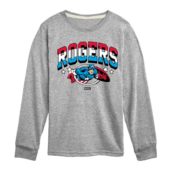 Marvel Captain America - Rogers - Toddler and Youth Long Sleeve Graphic T-shirt