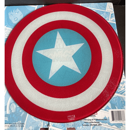 Marvel Captain America Round Tempered Glass 12” Cutting Board