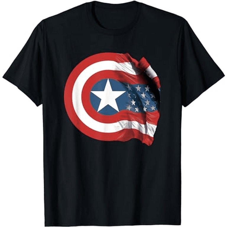 Marvel Captain America Shield Flag Americana T Shirt Walmart