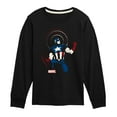 thumbnail image 1 of Marvel Captain America - Shield Pose - Toddler and Youth Long Sleeve Graphic T-shirt, 1 of 4