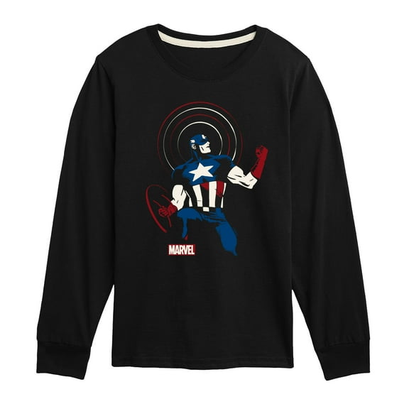 Marvel Captain America - Shield Pose - Toddler and Youth Long Sleeve Graphic T-shirt