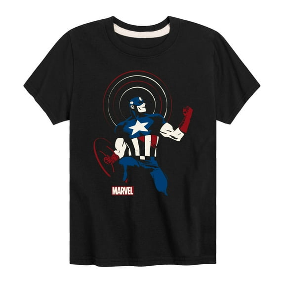 Marvel Captain America - Shield Pose - Toddler and Youth Short Sleeve Graphic T-shirt
