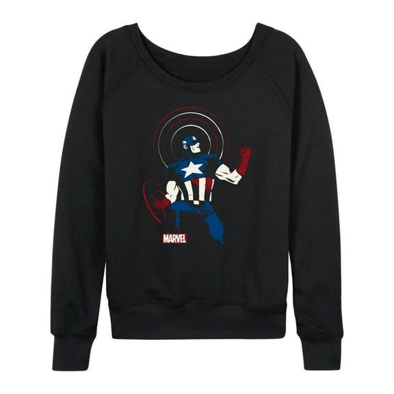 Marvel Captain America - Shield Pose - Women's French Terry Pullover Sweatshirt