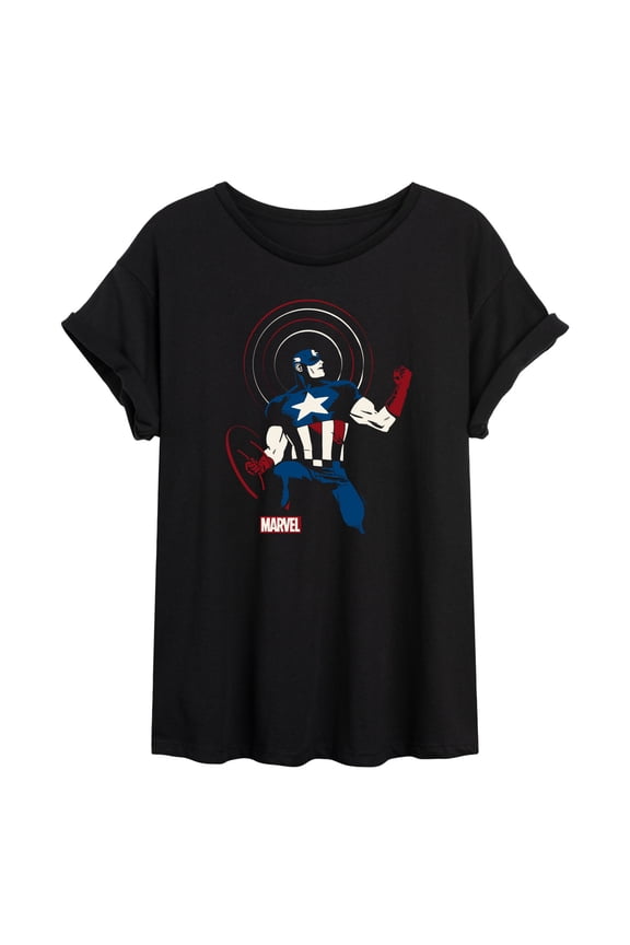 Captain America - Shield Pose - Women's Oversized Graphic T-Shirt