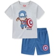 thumbnail image 1 of Marvel Captain America Short Sleeve T-Shirt and Mesh Short Set (Boys), 2 Piece Set, Sizes 2T-8, 1 of 6