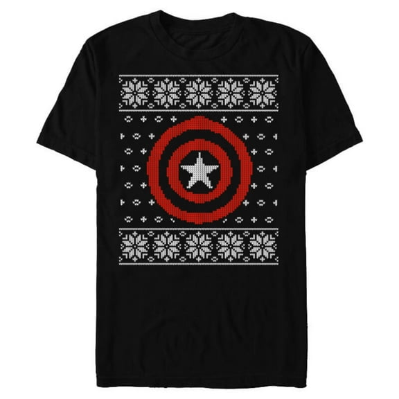 Marvel Captain America Steve Rogers Holiday Sweater - Short Sleeve Blended T-Shirt for Adults - Customized-Black