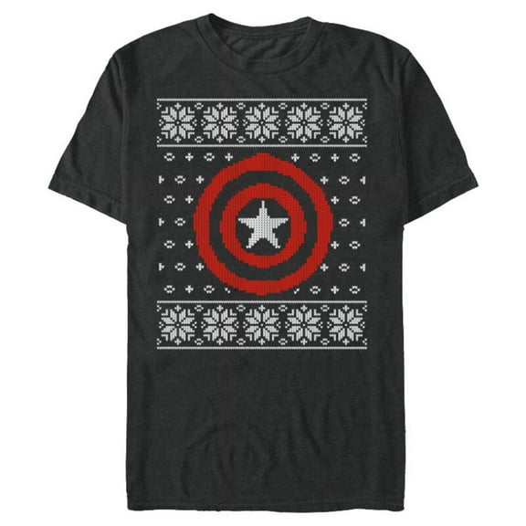 Marvel Captain America Steve Rogers Holiday Sweater - Short Sleeve Blended T-Shirt for Adults - Customized-Dark Heather