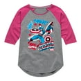thumbnail image 1 of Marvel Captain America - Stickers - Toddler and Youth Girls Shirt Tail Raglan, 1 of 5