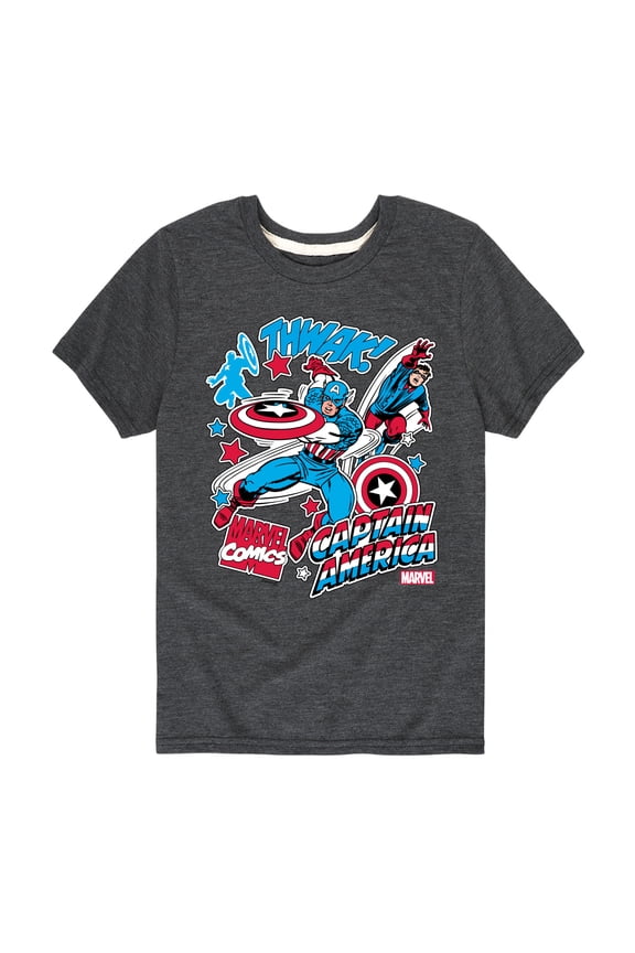 Captain America - Stickers - Toddler and Youth Short Sleeve Graphic T-shirt