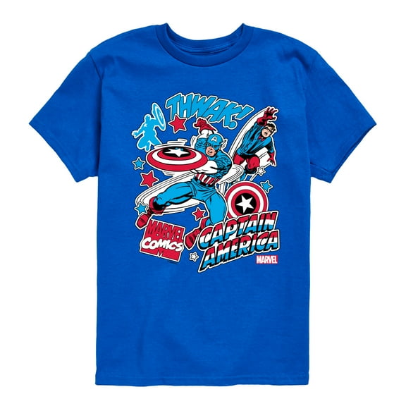Marvel Captain America - Stickers - Toddler and Youth Short Sleeve Graphic T-shirt