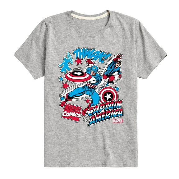 Marvel Captain America - Stickers - Toddler and Youth Short Sleeve Graphic T-shirt
