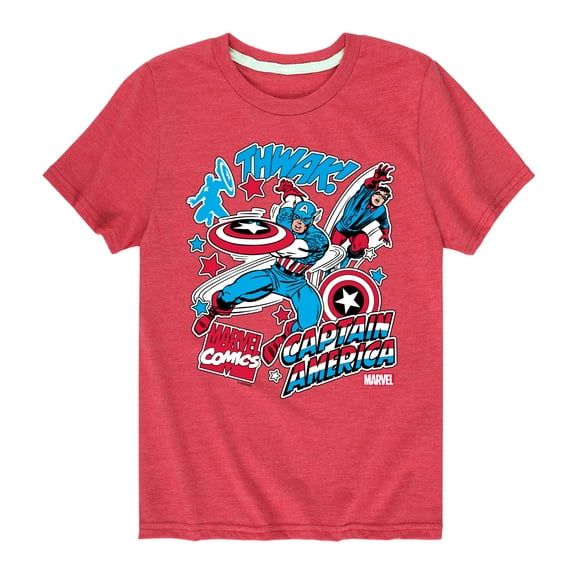 Marvel Captain America - Stickers - Toddler and Youth Short Sleeve Graphic T-shirt