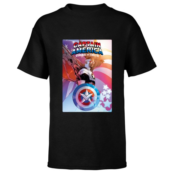 Marvel Captain America Symbol of Truth #1 Comic Cover - Short Sleeve T-Shirt for Kids - Customized-Black